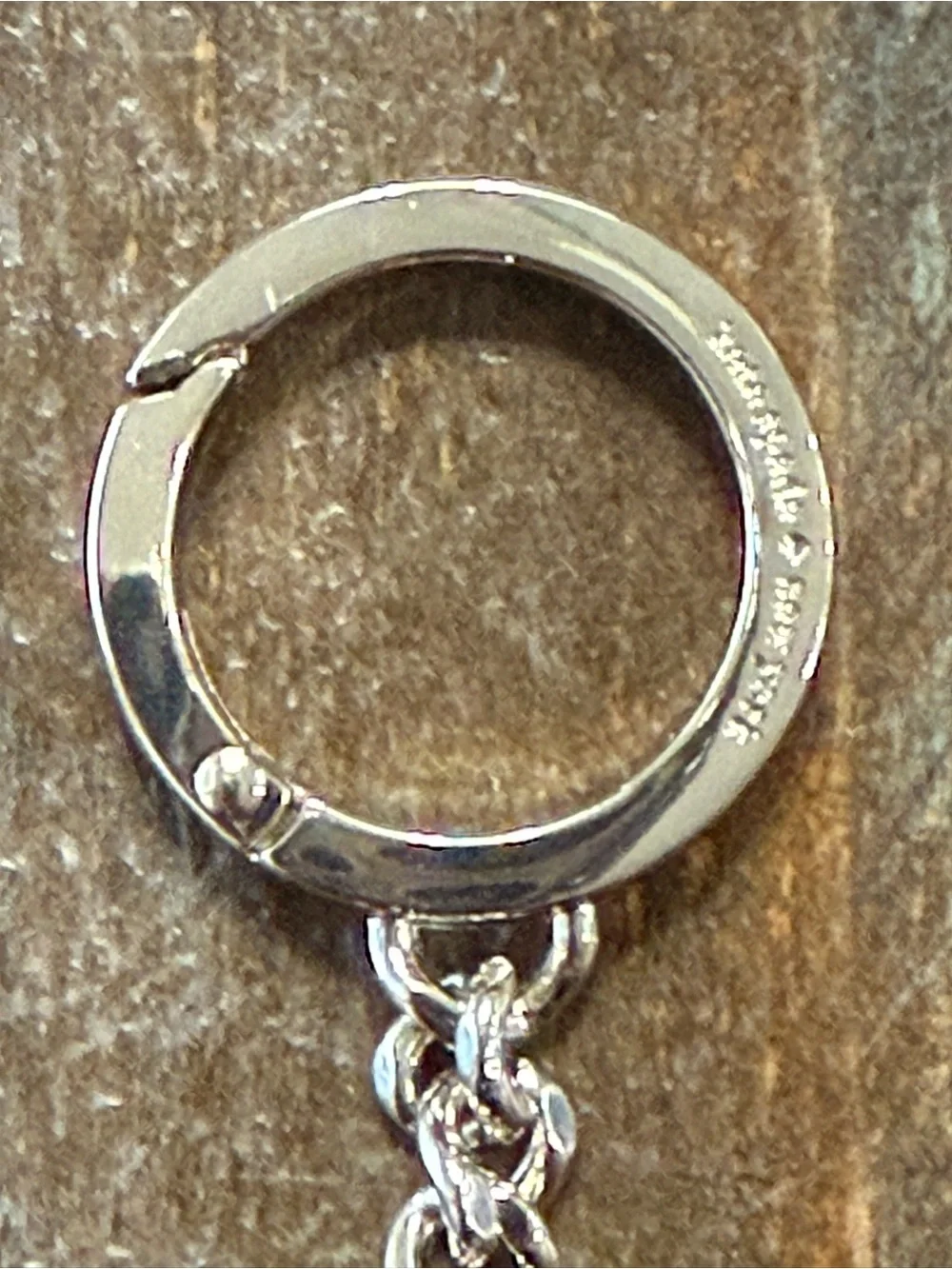 Kate Spade New York Black Spade Silver Tone Keychain Bag Charm Enamel NWOT